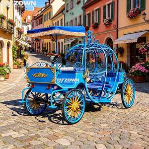 Carruaje eléctrico personalizado con forma de calabaza, vehículo sin caballos de estilo princesa vintage para eventos al aire libre y fotografía de bodas - Product Image 1