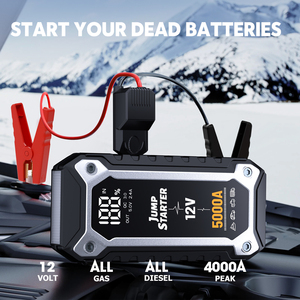 Démarreur de voiture portable 12V double USB PD60W 4000A avec lampe de poche <span class=keywords><strong>SOS</strong></span>, batterie externe 32000mAh, compatible moto/camion essence 7L diesel 5L - Product Image 3