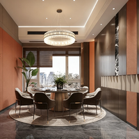 Projet de design d'intérieur clé en main pour hôtel et restaurant de luxe, rendu 3D, ensemble de mobilier complet, solution tout-en-un