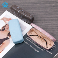 Meilleur emballage, prix bas, étui à lunettes personnalisé, étui à lunettes tendance, étui à lunettes en cuir rigide en métal avec logo
