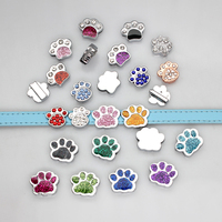 Breloques coulissantes 10 mm en forme de patte d'animal, styles variés, lettres coulissantes, perles pour bracelets, colliers pour animaux de compagnie et fabrication de bijoux DIY