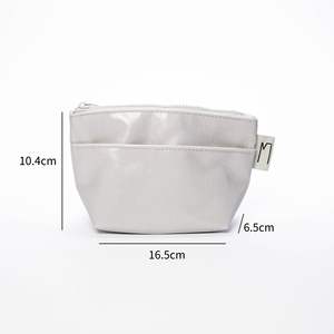 Well-Designed <b>Large</b> Capacity Grey PVC Zip Storage <b>Bag</b> Fashionable Cube <b>Makeup</b> <b>Bag</b> Logo Use Small Cosmetics <b>Bag</b> Zipper Mesh - Product Image 2