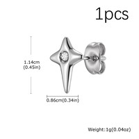 Anting-anting tusuk bintang utara dari baja anti karat hypoallergenic grosir, klasik dengan zircon mikro-terpasang untuk wanita
