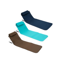 Hangrui Portable pliant inclinable chaise de sol bas appui-tête réglable soutien du dos en plein air plage Camping pique-niques aluminium acier