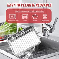 Organisateur alimentaire empilable, récipient pour charcuterie 304, récipient hermétique en acier inoxydable pour bacon et fromage avec couvercles transparents