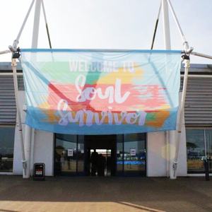 Impresión personalizada de tela para edificios de negocios, pancartas grandes colgantes para exteriores, centro comercial, restaurante, logotipo de señalización para festivales - Product Image 2