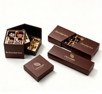 Boîte-cadeau en papier pour chocolat à la truffe avec logo personnalisé de qualité alimentaire, avec séparateur, boîte à chocolat de luxe