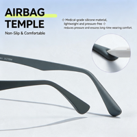Montures de lunettes en silicone TR90 pour enfants et adolescents, résistantes aux chocs, anti-collision, non-ruptibles, non-étranglantes, avec lentilles airbag 7129