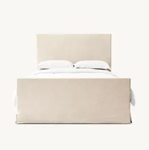 Sassanid OEM classico americano iconico bellezza Parsons lino di sabbia letto con pedana camera da letto mobili