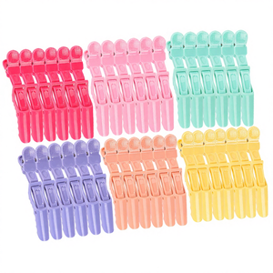 Pinzas para el Cabello Leeons con Diseño de Cocodrilo, 6 Colores, 11.5x3.5cm, Pinzas de Estilismo para Mujeres, Uso Comercial, 6 Piezas/Paquete - Product Image 4