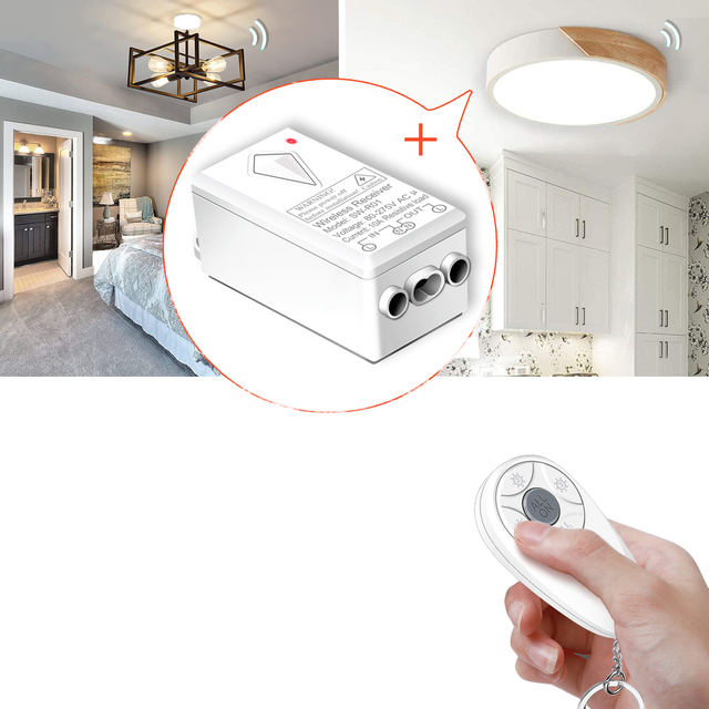 1000W/10A Wireless Remote Switch Control Kit Multi-Light Key Fob Remote Switch for 3 IP66 LED Lights Max Voltage 275V