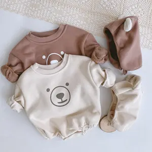 Vestiti del bambino 0-2 anni in pile autunno ragazzi e ragazze abbigliamento versione coreana di tute di un pezzo a maniche lunghe pagliaccetto del bambino