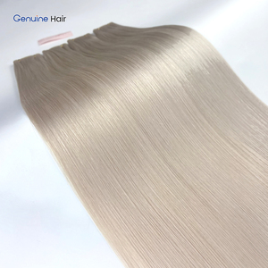 Extensiones de Cabello Humano Genius Weft, Cabello Virgen Europeo con Cutícula Doble, Invisibles y Cómodas, Trama Sin Costuras, Color Plateado - Product Image 4