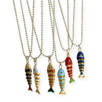 Collar de Peces Coloridos de la Serie Océano de Verano - Collar de Cadena con Diseño de Pez Dorado Único y Moderno - Venta Directa de Fábrica