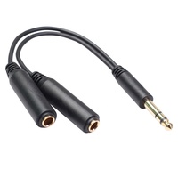 Câble audio blindé plaqué or 20 cm, mâle 6,35 mm vers double femelle 6,35 mm, pour mixeur, microphone, guitare, haut-parleur