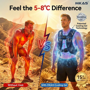 Gilet lesté MKAS nouvelle conception en hydrogel rafraîchissant avec bande réfléchissante, respirant et lavable, pour l'entraînement de force - Product Image 1