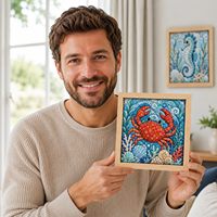 Kit d'art textile Kintsugi DIY Premium, motif hippocampe, sans couture, peinture sur tissu Susaiga doré, ensemble de loisirs créatifs pour la décoration intérieure