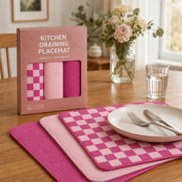 Ensemble de 3 tapis de séchage de cuisine absorbants et résistants à la chaleur, tapis de comptoir matelassé en microfibre pour évier