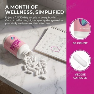 AegleWell MENO Capsules <span class=keywords><strong>de</strong></span> soutien pour la ménopause, 60 unités, non-hormonales, végétaliennes, pour un <span class=keywords><strong>cycle</strong></span> <span class=keywords><strong>menstruel</strong></span> doux et régulier chez la femme - Product Image 3
