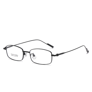 Ultraligero titanio puro rectángulo marco estrecho Retro 51 cuerpo completo suave diamante cara hombres gafas de negocios 98674 sólido - Product Image 6