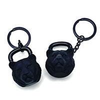 Personnalisé Fitness Kettlebell Porte-clés Caoutchouc PVC 3D Lion Forme Gym Porte-clés Pvc Caoutchouc Porte-clés Porte-clés