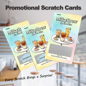Tarjetas Rasca y Gana Personalizadas al por Mayor, Cupón de Descuento para Té con Leche, con Logotipo Personalizado, Impresión Offset para Promociones Comerciales - Product Image 3