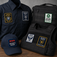 Écussons de sécurité personnalisés brodés, thermocollants ou à coudre, avec fermeture auto-agrippante, pour uniformes de services de sécurité