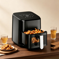 Friteuse à air domestique 4,5 L 1200 W, facile à nettoyer, sans huile, avec fenêtre de visualisation