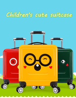 Valise à roulettes ABS pour enfants, 16-18 pouces, la plus vendue, avec fermeture éclair, personnalisable avec logo de personnage de dessin animé