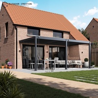 Oem Pergola Buiten 6x4m Aluminium Poedercoating Schaduwkap Bioclimatische Tuinkamer Glazen Vouwwand Aanbieding