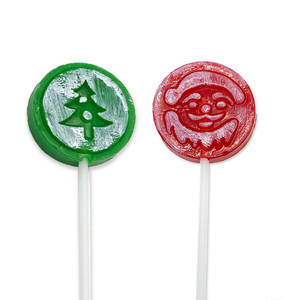 Venta al por Mayor <span class=keywords><strong>de</strong></span> Fábrica, Paletas <span class=keywords><strong>de</strong></span> Caramelo Personalizadas <span class=keywords><strong>de</strong></span> 8g con Diseño <span class=keywords><strong>de</strong></span> Papá Noel y Árbol <span class=keywords><strong>de</strong></span> Navidad, Caramelos Duros Redondos y Planos con Sabor a Fruta - Product Image 2