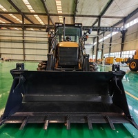 75KW Mesin Diesel CE Baru, Mini Backhoe Loader Besar, Wheel Loader 4x4, Mesin Cummins