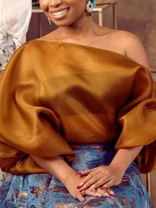 Blusa de Mujer con Hombros Descubiertos, Camisa Transparente con Manga Larga Tipo Farol, Sexy y Transparente, Nueva Moda de Primavera Verano para Mujer - Product Image 4