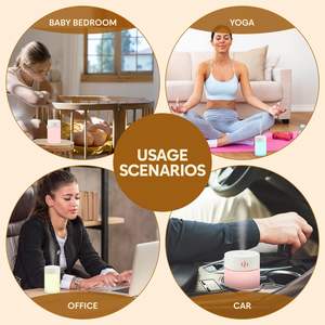 Mini humidificateur d'air à ultrasons silencieux avec lumière LED nocturne, pour voiture et usage extérieur, alimenté par 5V - Product Image 4