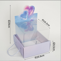 Boîte carrée en gros Boîte à fleurs en carton pour Saint-Valentin avec poignée pour Arrangement floral personnalisé pour la Saint-Valentin