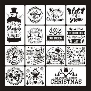 ชุดแม่แบบลายฉลุคริสต์มาส 6 แบบ ลายสุขสันต์วันคริสต์มาส ซานตาคลอส ต้นคริสต์มาส เกล็ดหิมะ หลอดไฟ กวางเรนเดียร์ - Product Image 6