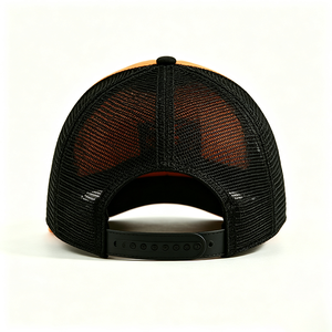 Casquette Trucker Orange Personnalisable avec Logo Brodé ACE Mountain, Maille Noire Respirante, Unisexe, Été, Mousse, 5 Panneaux - Product Image 6