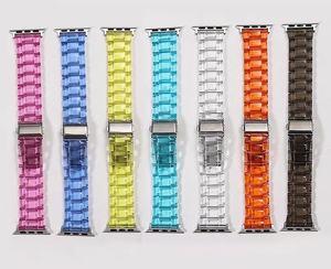 Correas de reloj acrílicas de resina a <span class=keywords><strong>precio</strong></span> de fábrica para <span class=keywords><strong>Apple</strong></span> <span class=keywords><strong>Watch</strong></span> Se, diseño colorido para bandas iWatch - Product Image 3