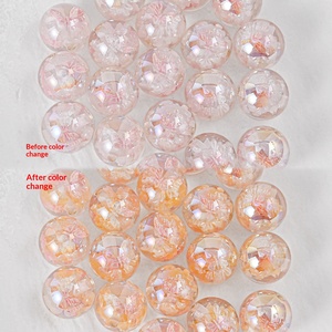 [Light Change] <span class=keywords><strong>Perles</strong></span> rondes en résine, faites à la main, 16MM, motif Papillon Rêveur Flottant, trou droit, en vrac - Product Image 6