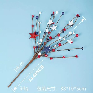 Decorazioni per la festa del 4 luglio di Pafu: kit fai da te per la tavola, decorazioni a tema patriottico, steli artificiali <span class=keywords><strong>con</strong></span> bacche. - Product Image 3