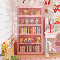 Armoire de rangement et vitrine en acier et verre au design créatif personnalisable, bibliothèque de salon
