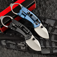 Couteau pliant KS 8710 Mini en acier 8Cr13MoV, manche en acier inoxydable 440, porte-clés, couteau de poche tactique, EDC, camping, survie, outil cadeau