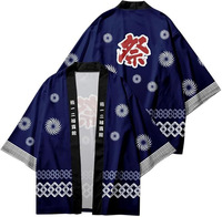 Kimono de style japonais, cardigan populaire, manteau Happi avec serviette à main et ceinture de kimono, motif de dessin animé, Yukata, costume d'Halloween Anime