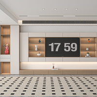 Meuble TV mural de luxe au design moderne pour salon d'appartement, ensemble de meubles en bois pour divertissement
