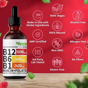 Gotas Orales de Complejo <span class=keywords><strong>B</strong></span>, Vitaminas B1, B6 y <span class=keywords><strong>B12</strong></span> Naturales y Orgánicas de Marca Privada Acentiallabs para Adultos, Mejoran la Inmunidad - Product Image 3