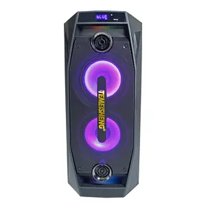 Altoparlante per basso colorato LED di fascia alta DJ sistema PA attivo doppio 8 pollici torre BT amplificatore USB wireless altoparlante audio acustico