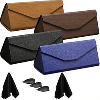 Étui à lunettes pliable en cuir PU, boîte de rangement magnétique pour lunettes, lot de 4, porte-lunettes de soleil de couleur unie, organisateur de voyage