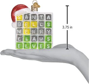 Ornement de Noël en verre soufflé artisanal de style ancien, collection Merry Words, décoration de Noël fabriquée en Chine - Product Image 3