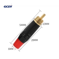 Conector de Audio RCA, Adaptador de Cable Coaxial, Conector Macho Dorado sin Soldadura para Altavoz