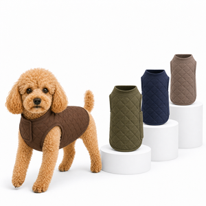 Rhombus Quilted Warm Dog Vest dog outfitspet <b>clothes</b> oem pet <b>clothes</b> Sleeveless Velcro Pet Winter Waistcoat - Product Image 1